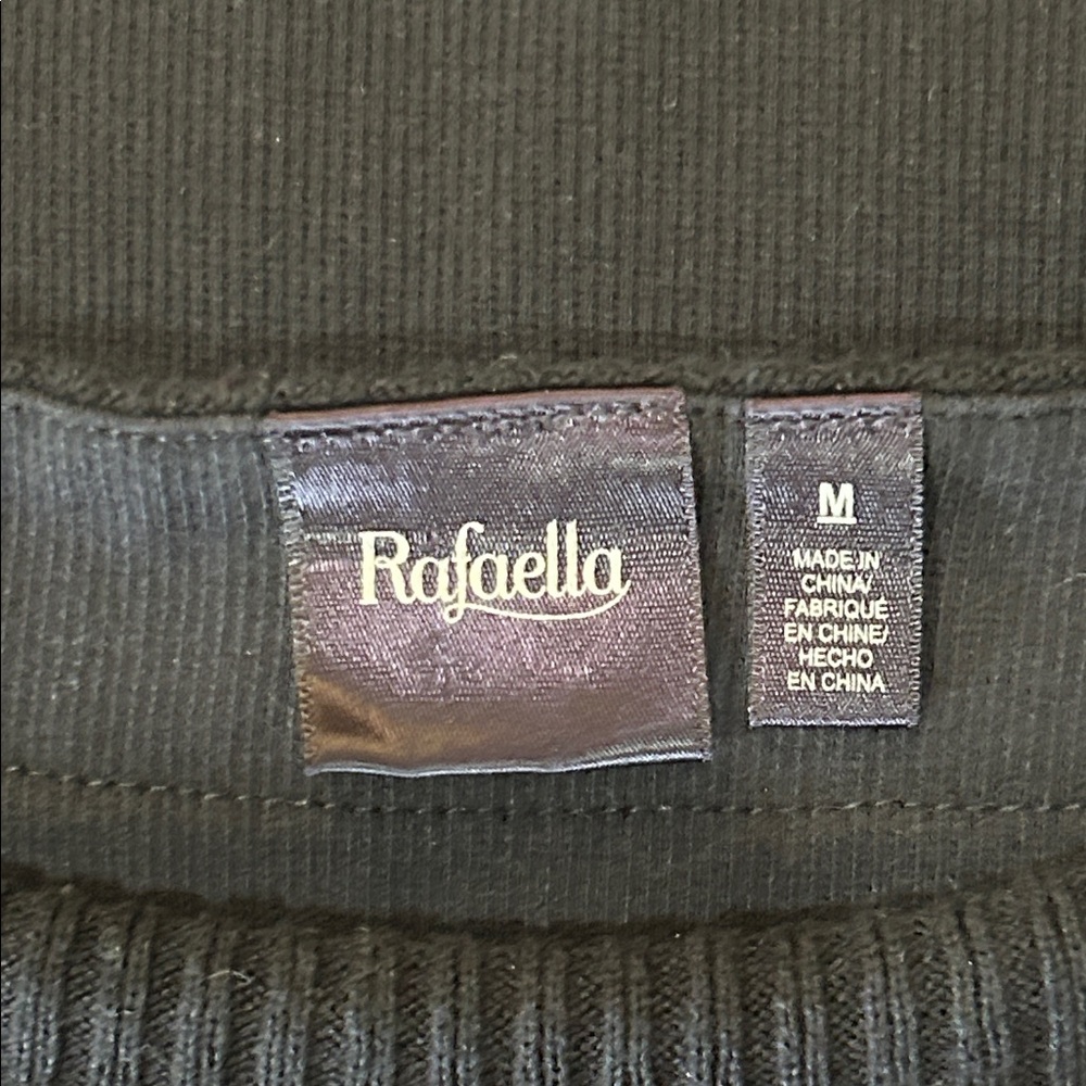 Rafaella Black Sweater with Lace-Up Shoulder Detail, size M. EUC - Picture 2 of 6
